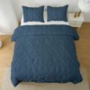 Karl Home Pleat Polyester 3-Piece Bedding Comforter Set White Color Queen Size - 3 of 4