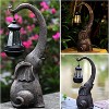 1 PC solar elephant statue, outdoor garden resin crafts for elephant statues, art decorations with solar LED lights - 3 of 4