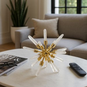 Decorative Crystal Starburst Statue for Home Decor - Stylish Sculpture Accent Perfect for Office, Shelf, and Living Room Decor - 1 of 4