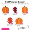 Big Dot of Happiness Fall Friends Thanksgiving Pumpkin Garland Banner, Decorations Backdrop, 30 Feet of Cord, 15 Paper Pumpkins and Autumn Leaf Shapes - 4 of 4