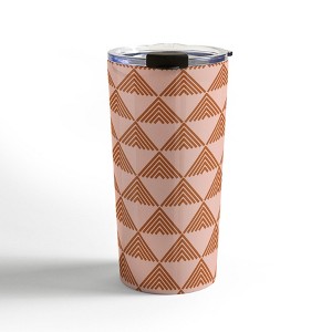 June Journal Triangular Lines in Terracotta Travel Mug 20 oz Stainless Steel Travel Mug - Deny Designs - 1 of 4