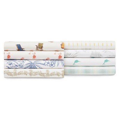 Beach Chairs Multicolor Cotton Percale Queen Sheet Set