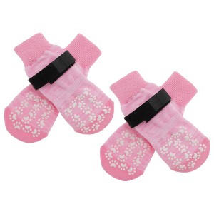 Unique Bargains Non-Slip Dog Socks with Adjustable Sticky Tapes 4 Pcs - 1 of 4