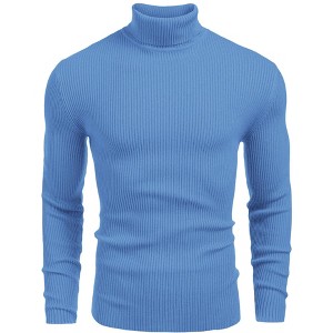 COOFANDY Mens Ribbed Slim Fit Knitted Pullover Casual Turtleneck Sweater - 1 of 4