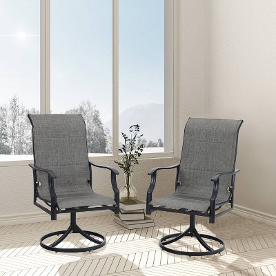 2pk Steel Patio 360 Swivel Padded Arm Chairs With Sling Seat Back Captiva Designs Target - Padded Sling Swivel Patio Chairs