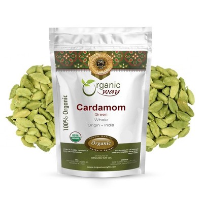 Organic Way Green Cardamom Whole Pods 1 Lbs
