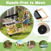 Infans Mud Kitchen with Wheels Outdoor Fir Wood Play Kitchen w/Blackboard,Planting Pots - 4 of 4