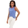 ATHLECHIC Women's Striped Color Block Side Slits Crew Neck Casual Sleeveless Shirts - 3 of 4