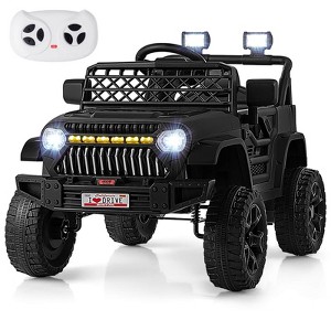 Costway 12V Kids Ride on Truck Car w/ Parental Remote 3 Speeds LED Lights & Music Player - 1 of 4