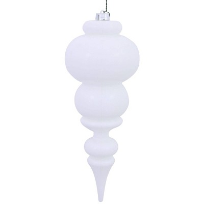 Vickerman 14" White Shiny Finial UV Coated Drilled Cap