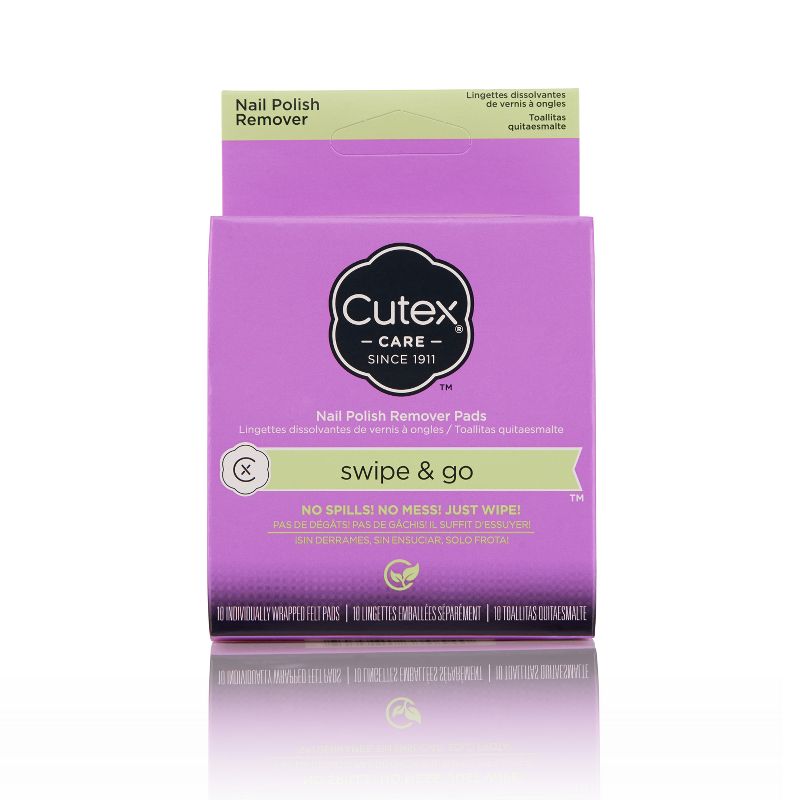 Cutex Swipe and Go Nail Polish Remover Pads - 10ct - 3.5oz, 1 of 10