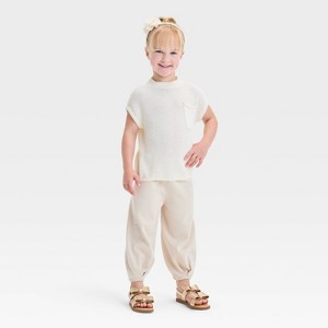 Grayson Mini Toddler Girls' Sweater Set - Beige - 1 of 4
