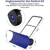 Snow Pusher with Wheels, Heavy Duty Steel Blade, Adjustable Angle & Height Handle for Effortless Driveway Snow Removal - 3 of 4
