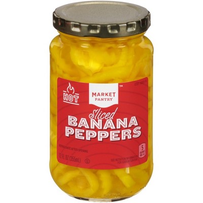 Sliced Hot Banana Pepper Rings 12oz - Market Pantry™
