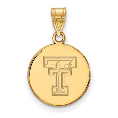 Black Bow Jewelry 10k Yellow Gold Texas Tech Red Raiders NCAA Medium Pendant