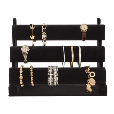 Black Velvet 3-Tier Jewelry Stand Organizer
