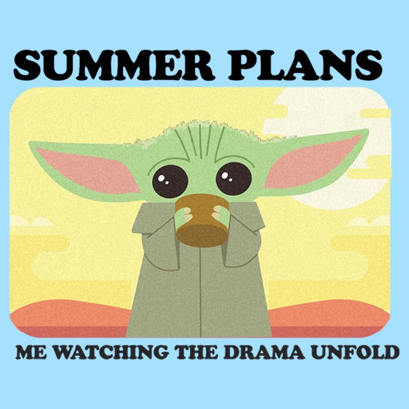 Men's Star Wars: The Mandalorian Grogu Summer Plans Me Watching the Drama Unfold T-Shirt, 2 of 5