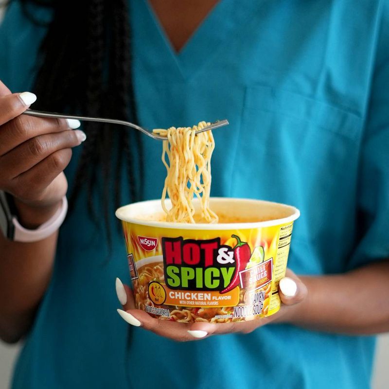 Nissin Foods Hot &#38; Spicy Chicken Bowl Noodles 3.32oz, 3 of 5
