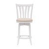 25.25" Savana Wood Swivel Counter Height Barstool White - Hillsdale Furniture: Matte Finish, Cream Upholstery - 4 of 4