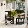 Outsunny Wooden Rocking Chair Indoor / Outdoor Rocker with High Back for Patio, Porch - 3 of 4