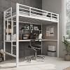 Twin Size Loft Bed with Large Desk and Storage Shelves, Loft Bed with Safety Guardrail and Ladder for Kids Adults, Steel Slats Support, Space Saving - 3 of 4