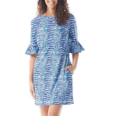 Beach House Style Animal Inspired Print Tenley Smocked Waist Tank Dress