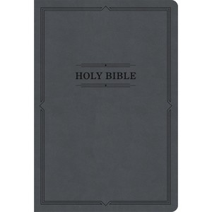 KJV Large Print Thinline Bible, Value Edition, Charcoal Leathertouch - by  Holman Bible Publishers (Leather Bound) - 1 of 1