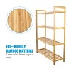 Artloge Heavy Duty 4 Tier Natural Bamboo Shelving Unit Plant Stand, Bookshelf & Shoe Rack for Bathroom Kitchen Organization - 4 of 4