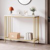 Console Table, Sofa Tables Narrow Entryway Table with Glass Shelf and Metal Frame, Industrial Hallway Table for Living Room, Foyer, Bedroom - 3 of 4