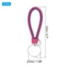 Unique Bargains Braided PU Leather Wallet Keychain with Stainless Steel Key Ring 2 Pcs - 2 of 3