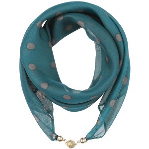 INSPIRE CHIC Women's 1950s Polka Dots Chiffon Square Pendant Necklace Scarves with Magnetic Buckle 1Pc - 1 of 4