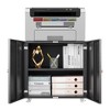Metal Printer Cabinet with File Storage, Mobile 3D Printer Stand with 2 Doors and Adjustable Shelf, Under Desk File Cabinet - 3 of 4