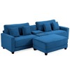 Hyleory 3 - Piece 112'' Corduroy Sectional Sofa with ottoman for  living room - 4 of 4