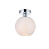 Elegant Lighting Baxter 1 Light Chrome Flush Mount With Frosted White Glass - 3 of 4