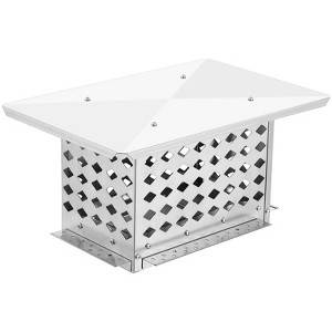 304 Stainless Steel Chimney Cap Cover - Adjustable Fireplace Flue Vent Top with Metal Strips, Screws & Gloves Included - 1 of 4