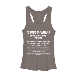 Women's Design By Humans Halloween Error 404 Costume Not Found Apparel, Funny Geeky By khaledned99 Racerback Tank Top - 1 of 3