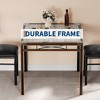 Dining Table Set for 2, Wood Kitchen Table with Upholstered Chairs, Sturdy Metal Legs, Thickened Steel Frames, w/Collision Angle - 2 of 4