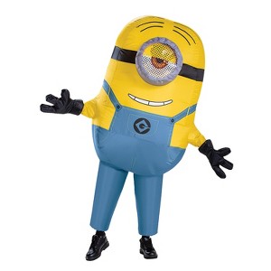 Mens Inflatable Stuart Minion Jumpsuit Costume - One Size Fits Most - Yellow - 1 of 2