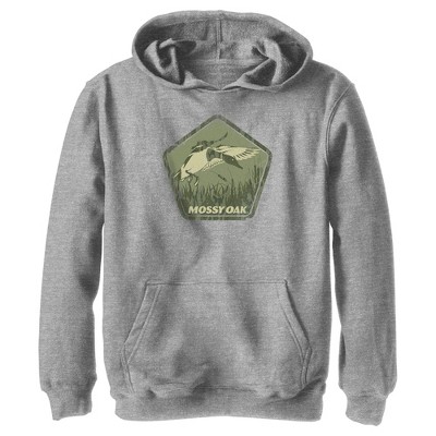 Boy's Mossy Oak Black Water Fishing Logo Pull Over Hoodie - Athletic  Heather - X Large : Target