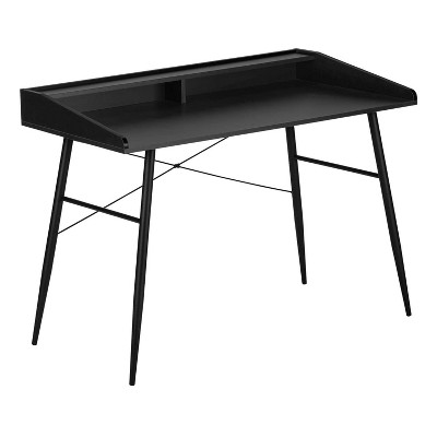 Monarch Specialties Computer Desk Home Office Laptop Storage Shelves 48InchL Work Metal Laminate Black Contemporary Modern