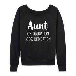 Women's - Instant Message - 0% Obligation Lightweight French Terry Wide Neck Long Sleeve Graphic Shirt - 1 of 4