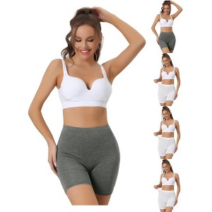 Allegra K Women's Mid-Thigh Boxer Full Coverage Soft Stretch Boyshorts Multicolored - 1 of 4