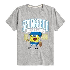 Boys' - SpongeBob SquarePants - Spongebob Slugger Pants Short Sleeve Graphic T-Shirt - 1 of 4