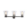 Artcraft Lighting Kanata 3 - Light Vanity in  Black/Brushed Nickel - 3 of 4