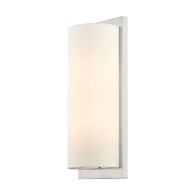 Brushed Nickel 2-Light Sconce with Off-White Fabric Shade