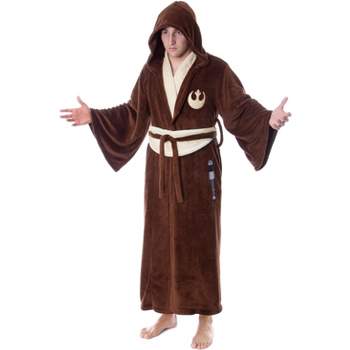 Star Wars Adult Obi-Wan Kenobi Jedi Fleece Robe Bathrobe For Men Women Brown