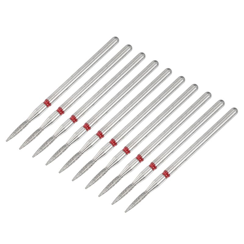 Unique Bargains Emery Nail Drill Bits Set for Acrylic Nails 3/32 Inch Nail Art Tools 43.8mm Length Red 10 Pcs, 5 of 7
