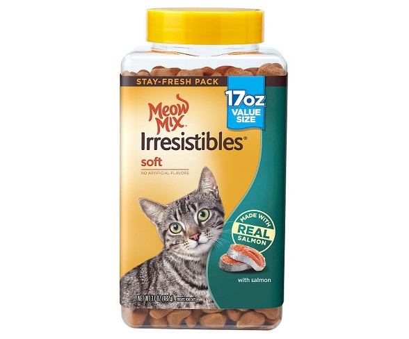 Meow Mix Irresistibles Soft with Salmon Cat Treats 17oz