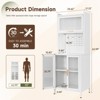 Mlezan 62.99" Kitchen Rack: White Metal, 4-Tier with Countertop & Pegboard. Pantry Storage Cabinet or Microwave Stand for Home Kitchen Organization. - 2 of 4