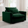 Green Corduroy Deep Seat Single Sofa Accent Chair,Deep Seat Couch with Waist Pillow for Living Room/Apartment/Office - 3 of 4